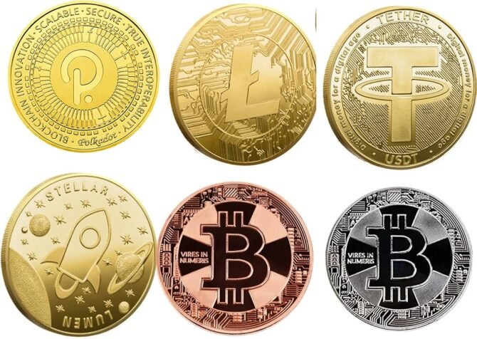 Crypto metal coin set